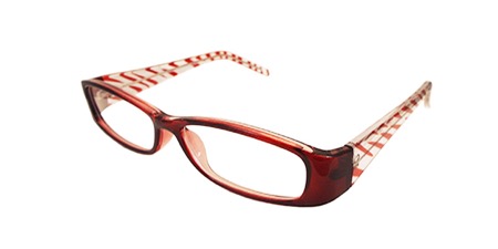 Rectangle women's glasses frames in deep red maroon color