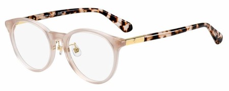 Kate Spade round frame women's glasses rose gold color with tortoise earpieces